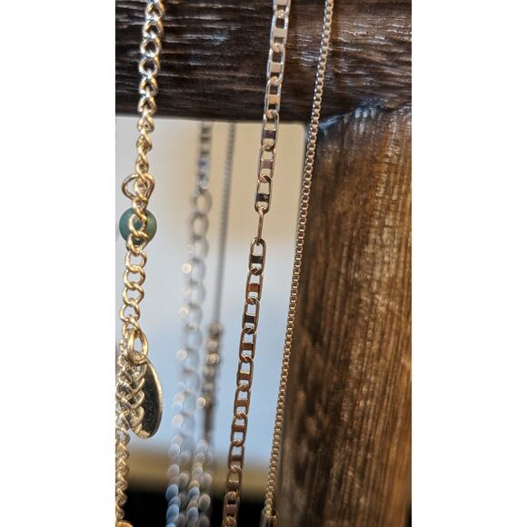 Lot of Five Silver Tone Delicate Ankle Bracelets - Picture 7 of 9